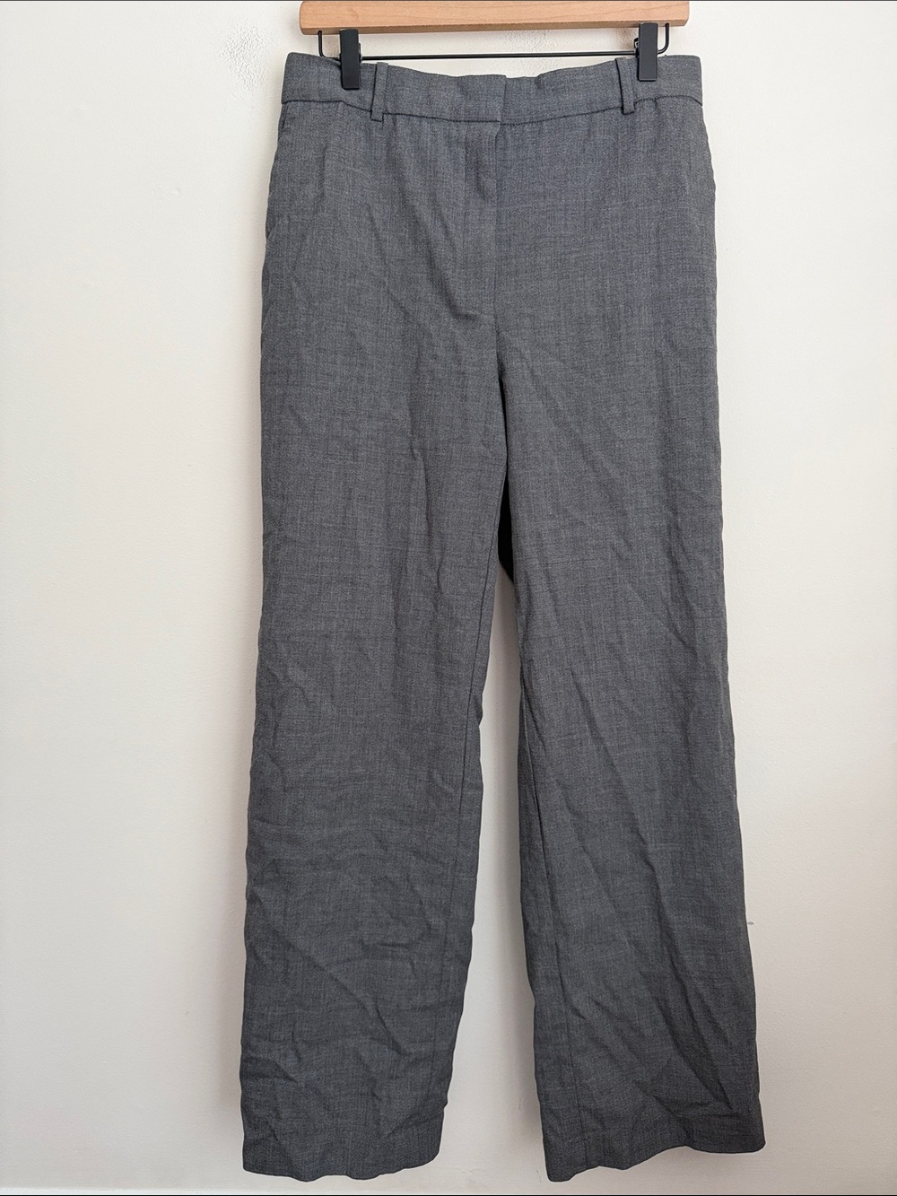 Aritzia Babaton Agency Gray High Waist Pants City Wool Lined 10
